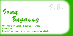 irma bagossy business card